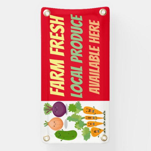 販売おもしろい漫画のかわいい野菜プロデュース 横断幕 (縦)