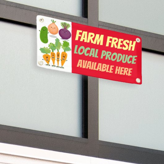 販売おもしろい漫画のかわいい野菜プロデュース 横断幕 (ビルの外側)