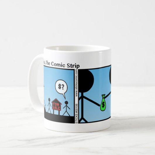 販売おもしろい用のサインStickman Mug - 106 コーヒーマグカップ (正面左)