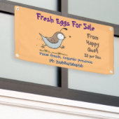 販売おもしろい看板のかわいいウズラの卵 横断幕 (ビルの外側)