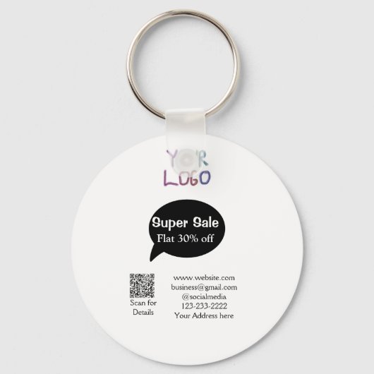 販売すごい業割引スキャンQRコード詳細 キーホルダー (正面)