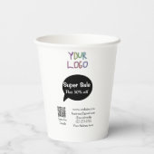 販売すごい業割引スキャンQRコード詳細 紙コップ (裏面)