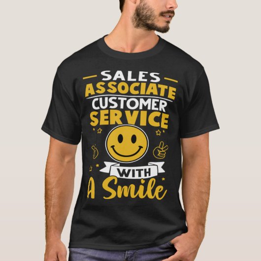 販売と顧客サービスの関連付けスマイル Tシャツ (正面)