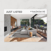 販売のためのリストされたミニマル財産マーケティング ポストカード (正面)