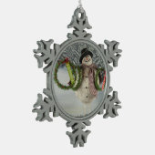 販売のためのリース スノーフレークピューターオーナメント (左)