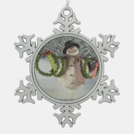 販売のためのリース スノーフレークピューターオーナメント