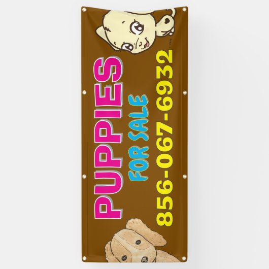 販売のための子犬のカスタムバナー 横断幕 (縦)