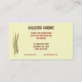 販売のための干し草 名刺 (裏面)