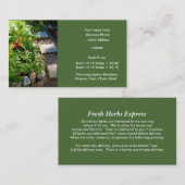 販売のための新鮮なハーブテンプレート名刺 名刺 (正面/裏面)