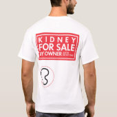 販売のための腎臓 Tシャツ (裏面)