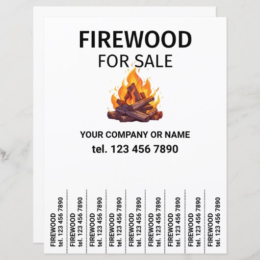 販売のための薪フライヤーの切り取りストリップ (正面/裏面)