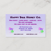 販売のための蜂蜜 名刺 (裏面)