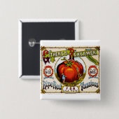 販売のための赤い熟したトマト-ヴィンテージの広告 缶バッジ (正面&裏面)