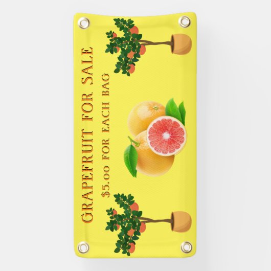 販売のフルーツスタンド用にパーソナライズされたグレープフルーツ 横断幕 (縦)