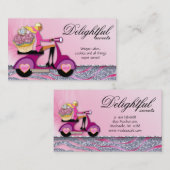 販売のベーカリーの名刺のグリッターのカップケーキのスクーター 名刺 (正面/裏面)