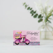 販売のベーカリーの名刺のグリッターのカップケーキのスクーター 名刺 (スタンド正面)