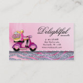 販売のベーカリーの名刺のグリッターのカップケーキのスクーター 名刺 (裏面)