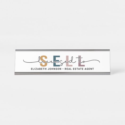販売のモダンライセンスを受けカスタムた不動産仲介業者名プレート デスクネームプレート (正面)
