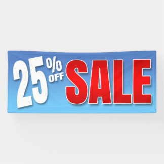 販売を離れた旗25% 横断幕