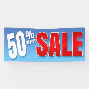 販売を離れた旗50% - 2.5' x6 横断幕