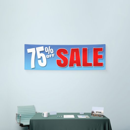 販売を離れた旗75% - 2.5' x8 横断幕 (トレードショー)