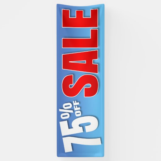 販売を離れた旗75% - 2.5' x8 横断幕 (縦)