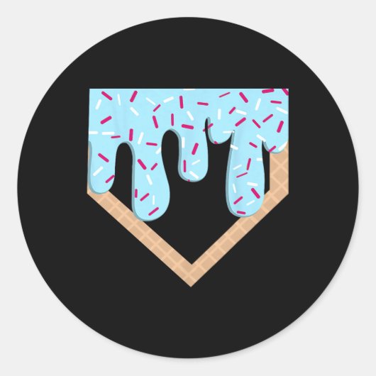 販売アイスクリームドリップセルホームプレートドリップレトロ ラウンドシール (正面)