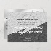 販売イベント招待状 – 金属効果、スポーツスカラロゴ インビテーションポストカード (正面/裏面)