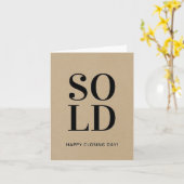 販売クラフト紙ハッピークロージングデイ実在エテート カード (黄色い花)