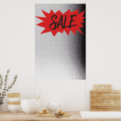 販売サイン通りアートバーストハーフトーンジンスタイル ポスター (キッチン)