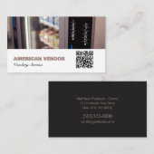 販売サービスQRコードベンダー食品スナック 名刺 (正面/裏面)