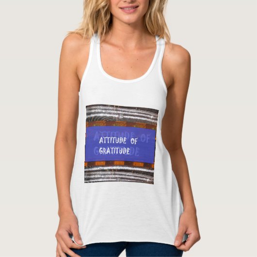 販売シャツフード付きスウェットシャツジャージー感謝の態度 タンクトップ (正面)