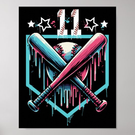 販売ドリップ11誕生日少年の番号11若者11アイ ポスター (正面)