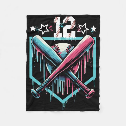 販売ドリップ12誕生日少年の番号12 Youth 12 Ye フリースブランケット (正面)