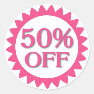 販売ピンクの円のステッカーを離れた50% ラウンドシール