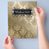 販売フライヤーファッションジュエリーサロンメイクアップ金ゴールド チラシ (手)