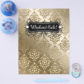 販売フライヤーファッションジュエリーサロンメイクアップ金ゴールド チラシ (シングル)