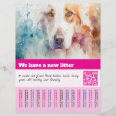 販売フライヤー用の子犬テンプレート チラシ (正面)