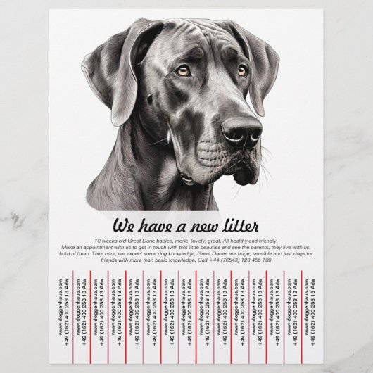 販売フライヤー用の子犬テンプレート チラシ (正面)