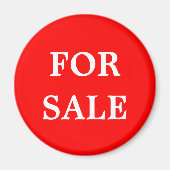 販売不動産仲介業者または小売用標識マーカー赤白 マグネット (正面)