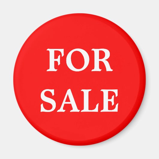販売不動産仲介業者または小売用標識マーカー赤白 マグネット (正面)