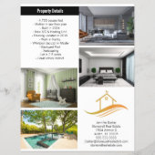 販売中の不動産リスト 両面 モダン ブラック チラシ (裏面)