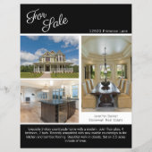 販売中の不動産リスト 両面 モダン ブラック チラシ (正面)