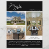 販売中の不動産リスト 両面 モダン ブラック チラシ (正面)