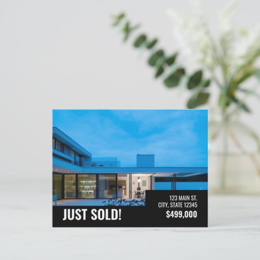 販売済み – 黒モダン – はがき (スタンド正面)