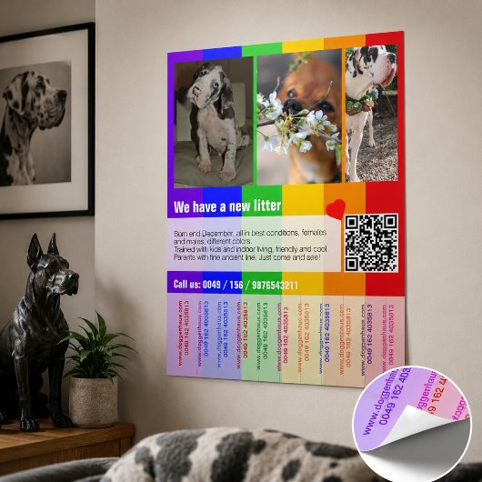 販売用かわいい子犬テンプレート ポスター