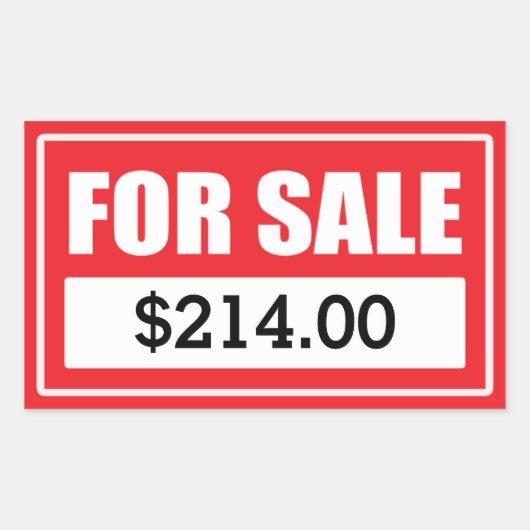 販売用のカスタム価格ステッカー 長方形シール (正面)