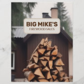 販売用の薪ビジネスフライヤーテンプレート チラシ (裏面)