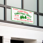 販売用オーダーメイド農場直送クリスマスツリー 横断幕 (ビルの外側)