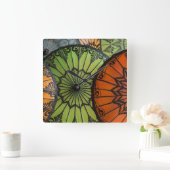 販売用パラソル，バガン，ミャンマー スクエア壁時計 (ホーム)